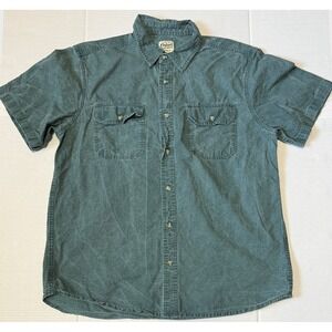 ORTON BROTHERS - Men's Solid Washed Canvas Short Sleeve Shirt - X-Large - XL